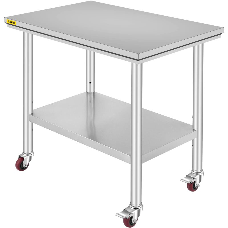 Mophorn Stainless Adjustable Commercial Worktable