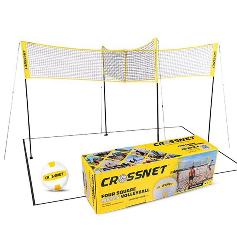 Crossnet 4 Way Adjustable Volleyball Net and Volleyball Game Set (Open Box)