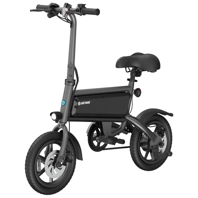 GOTRAX S2 14" Folding Electric Bike for Adults and Teens, 250W 15.5Mph, 15Miles LED Display Mini E-Bike for Commuting