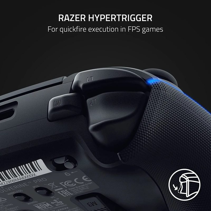 Razer Wolverine V2 Pro Wireless Controller Black HyperSpeed, Mecha-Tactile, RGB Lights for PS5 & PC With Cleaning kit BOLT AXTION Bundle Like New - Image 5