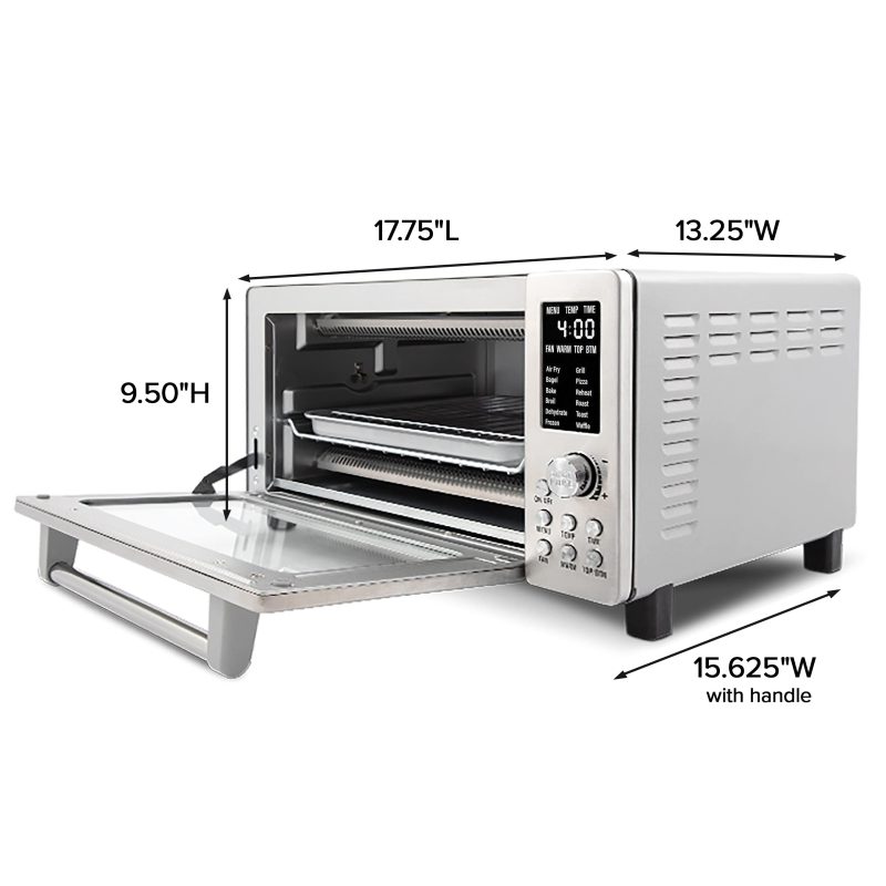 Nuwave Bravo 12-in-1 Digital Toaster Oven, Countertop Convection Oven & Air Fryer Combo, 1800 Watts, 21-Qt Capacity, 50u00b0-450u00b0F Temp Controls, Dual Zone Surround Cooking, Linear T Technology, SS Look - Image 5