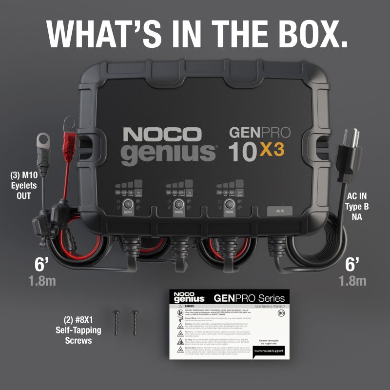 NOCO Genius GENPRO10X3 3-Bank 30A (10A/Bank) 12V Onboard Battery Charger - Image 7