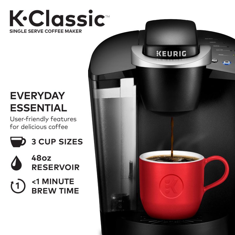 Keurig K-Classic Single Serve K-Cup Pod Coffee Maker， Black - Image 2