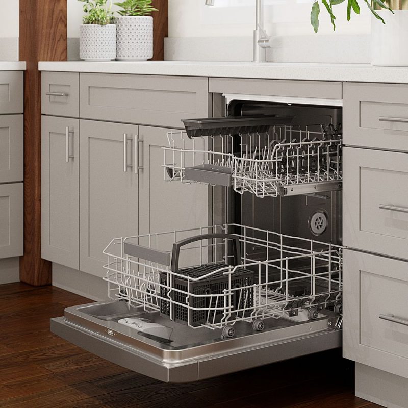 Bosch - 300 Series 24" Front Control Smart Built-In Dishwasher with 3rd Rack and 46 dBA - Silver - Image 8