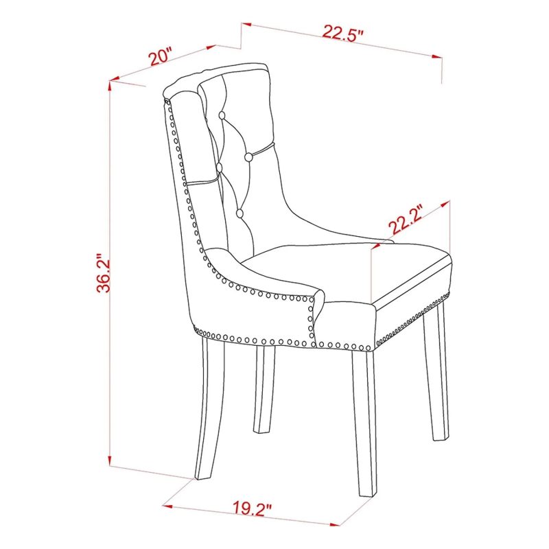 HomeStock Frp1T02 French Fabulous Parson Chair With Black Leg And Linen Fabric Light Beige - Image 2