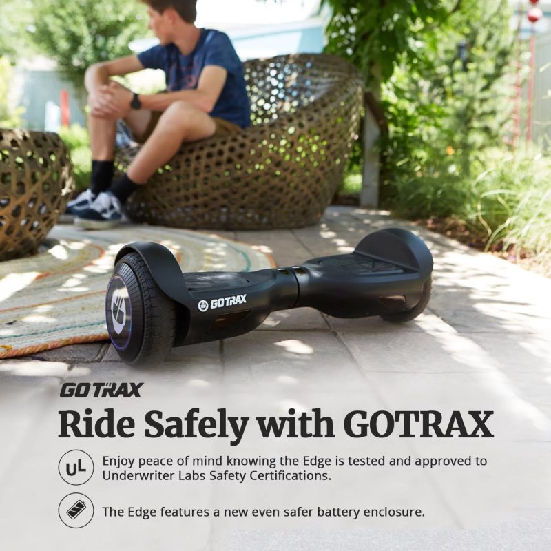 GOTRAX Edge Hoverboard for Kids Adults, 6.5" Tires 6.2mph & 2.5 Miles Self Balancing Scooter, Pink - Image 9