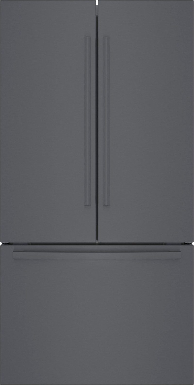 Bosch - 800 Series 21 Cu. Ft. French Door Counter-Depth Smart Refrigerator - Black stainless steel