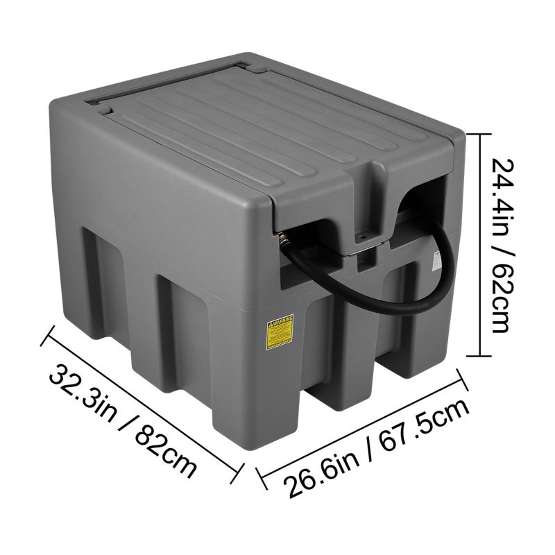 BENTISM Portable Diesel Tank 58 Gal Diesel Fuel Tank with 12V Transfer Pump Gary - Image 8