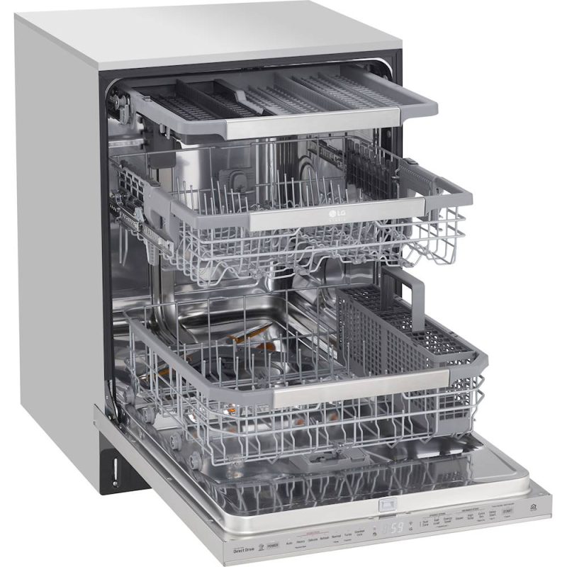 LG - STUDIO 24" Top Control Built-In Dishwasher with TrueSteam, Light, 3rd Rack, 40dBA - Stainless steel - Image 11