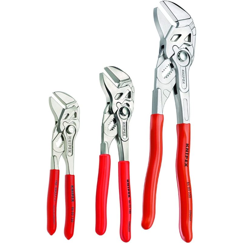 KNIPEX Tools 9K 00 80 45 US, Pliers Wrench 6, 7.25, and 10-Inch Set, 3-Piece