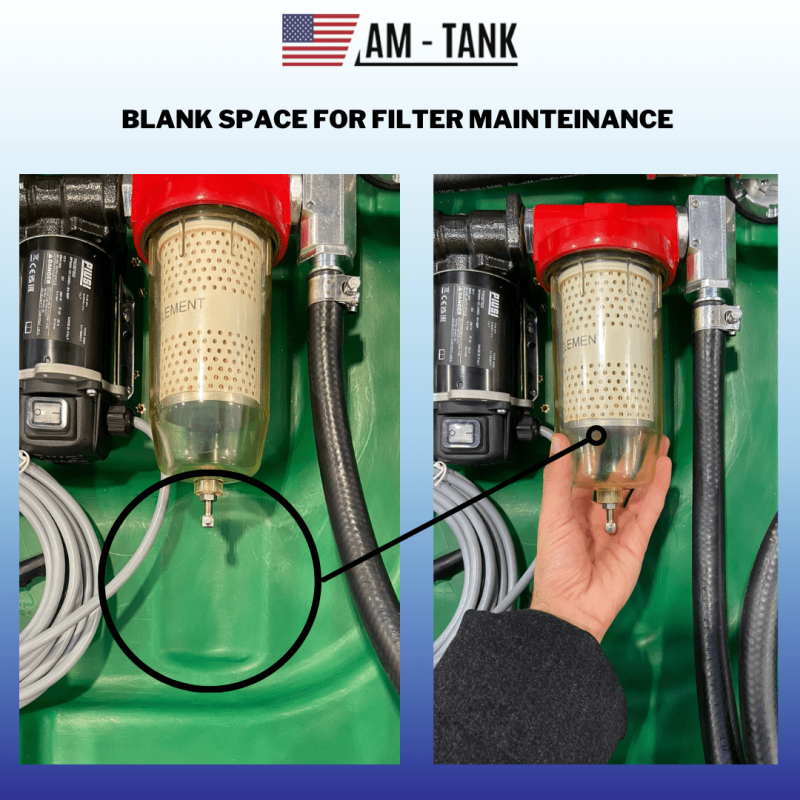 AM-TANK Portable 58 gal Diesel Tank to fit under Truck Tonneau Cover with 12V Pump, Particulate and Water Filter, 13ft hose and Auto-Nozzle. - Image 8