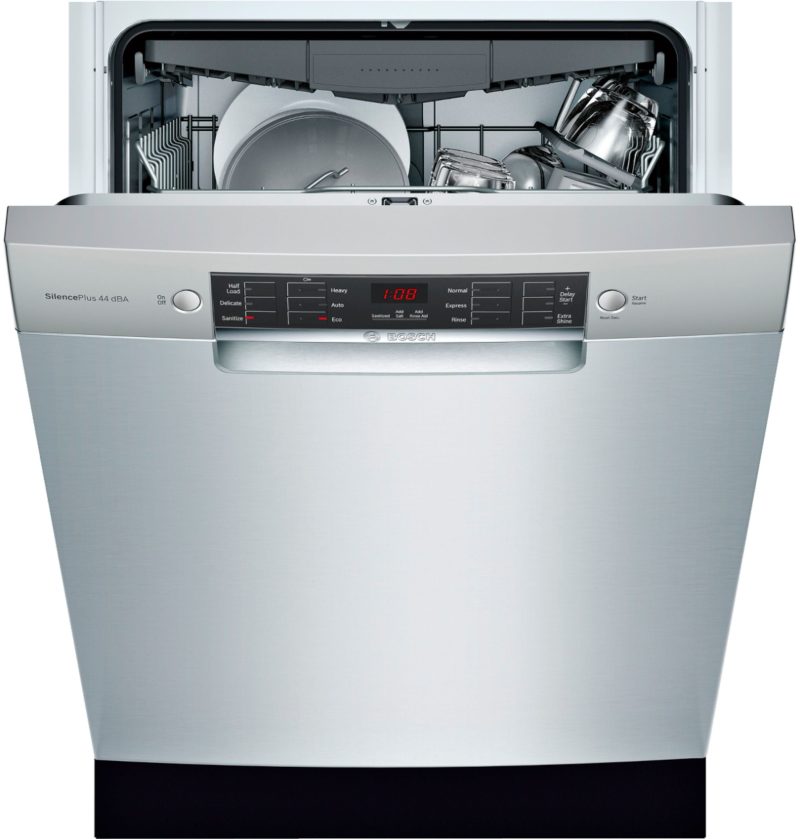 Bosch - 800 Series 24" Front Control Built-In Dishwasher with Stainless Steel Tub - Stainless steel - Image 2