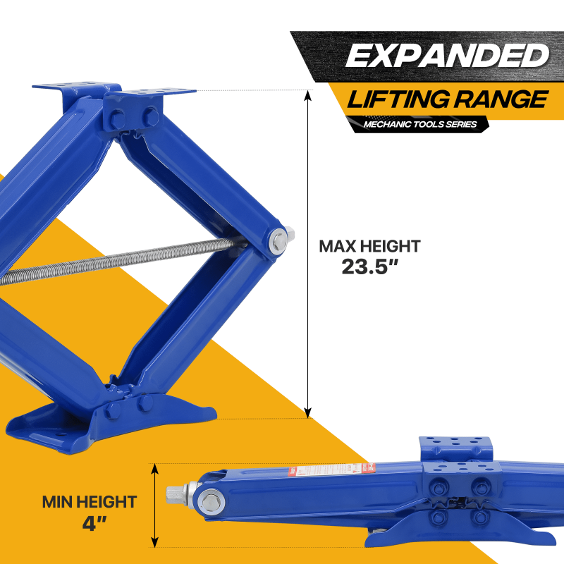 Magshion 2.5 Ton Scissor Jack Set of 4, 5000lbs Heavy Duty Car Jack Kit for Changing Tires Tools, Stabilizer Leveling Scissor Jacks with Handle, Blue - Image 6