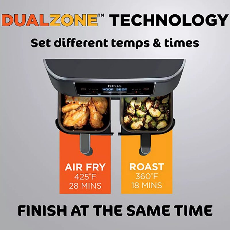 Ninja Foodi 8 qt. Original Dualzone， 2-Basket Air Fryer with 6 Functions - Image 3