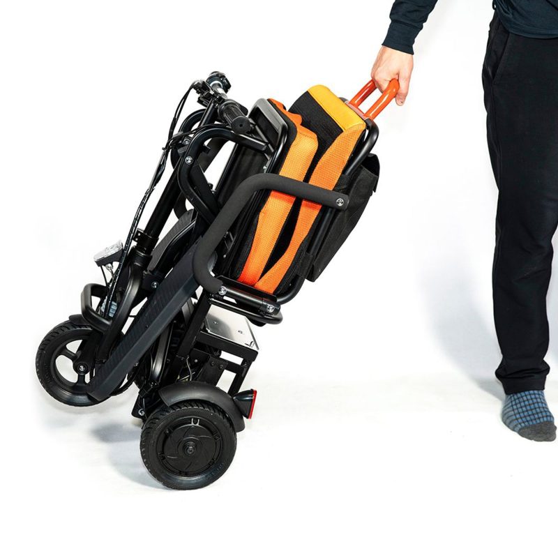 FeatherChair Ezfold Lightweight Electric Power Folding Scooter, Black and Orange - Image 8