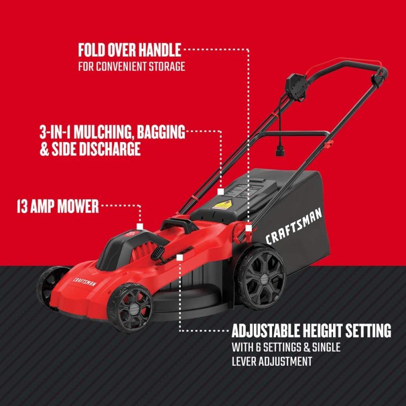 CRAFTSMAN Electric Lawn Mower�� 20-Inch�� Corded�� 13-Ah (CMEMW213) - Image 2