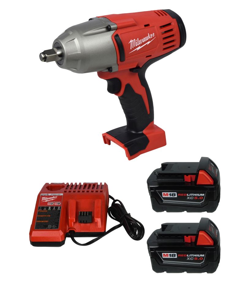 Milwaukee M18 1/2" 18V High-Torque Impact Wrench 2663-20 with 5Ah Battery & Charger