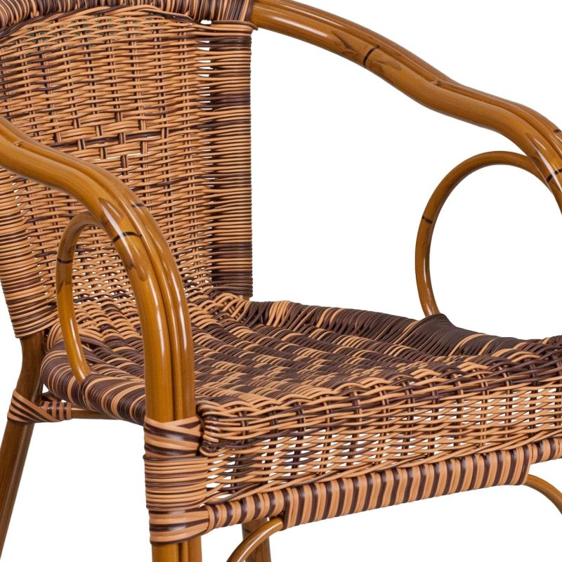 Flash Furniture Cadiz Rattan Restaurant Patio Chair - Image 3