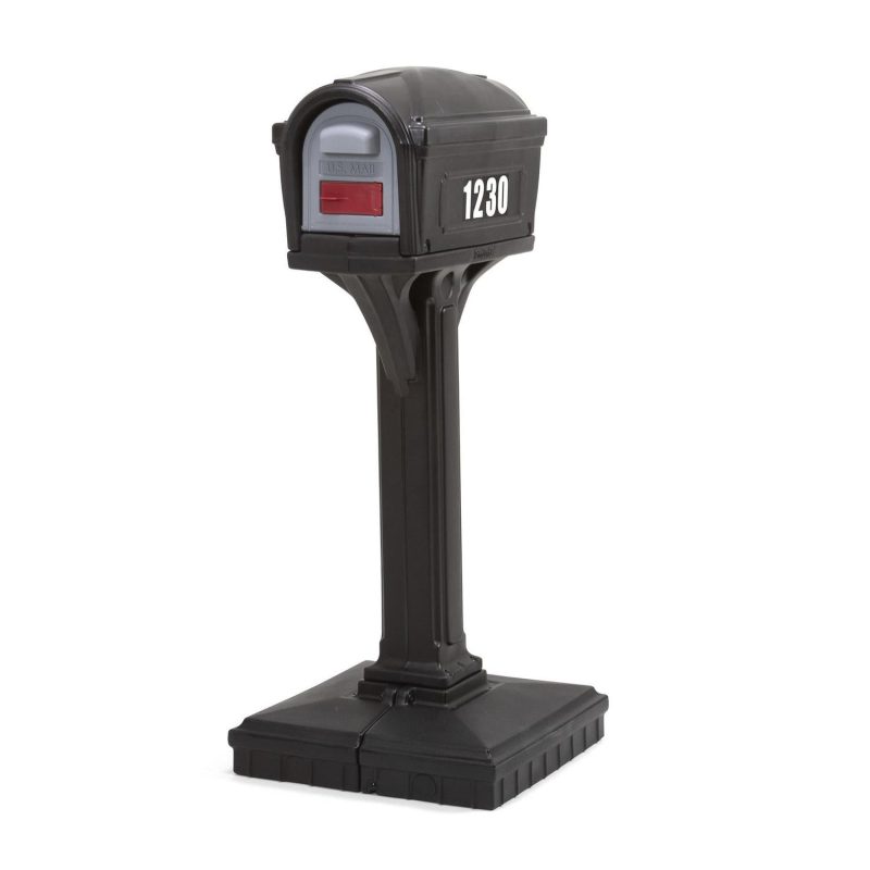 Simplay3 Dig Free Easy Up Classic Black Plastic Mailbox