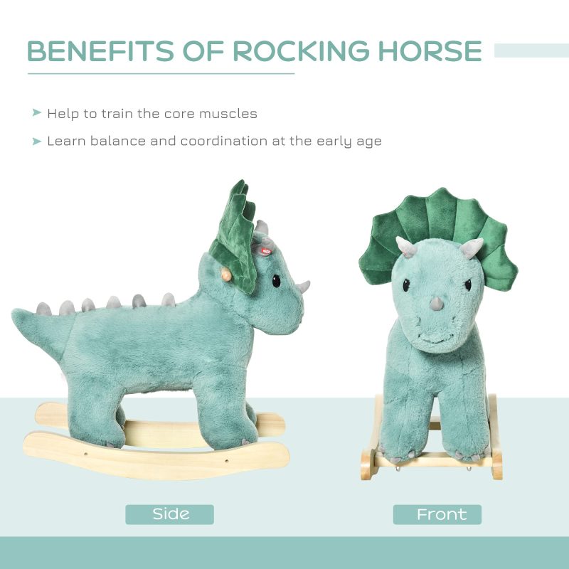 Qaba Rocking Triceratops Shaped Rocker Realistic - Image 6