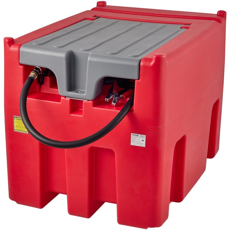 BENTISM Portable Diesel Tank 116 Gal Diesel Fuel Tank with 12V Transfer Pump Red