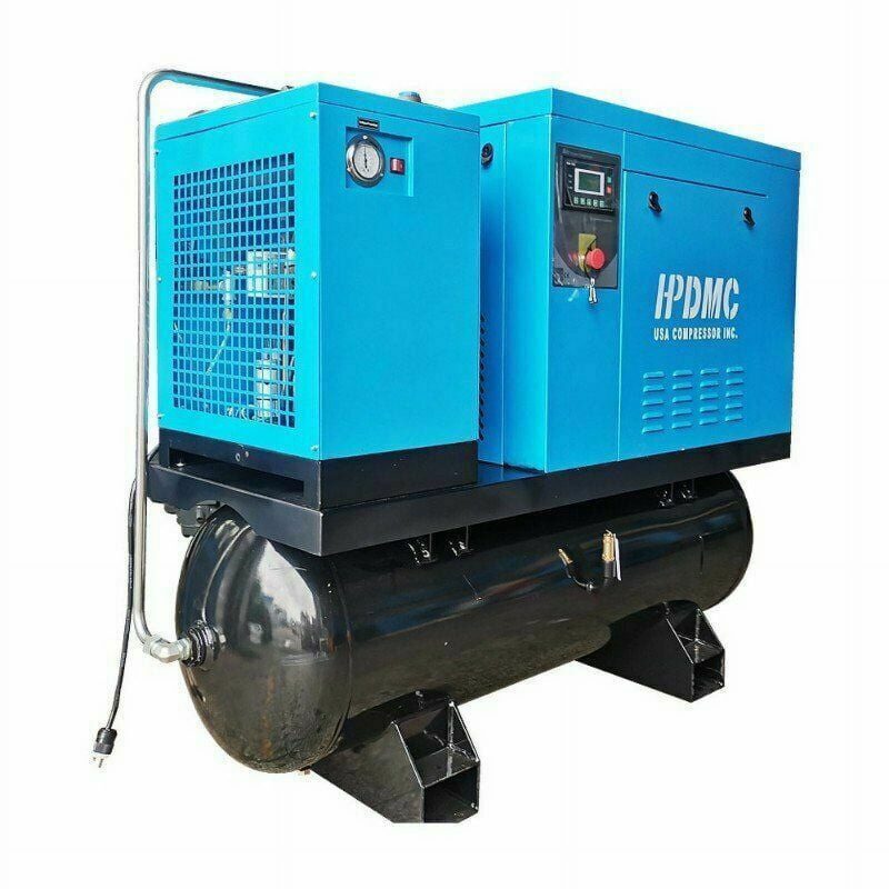 460v 3-Phase 10HP Rotary Screw Air Compressor With 80 Gal. ASME Tank + Refrigerated Air Dryer - Image 3